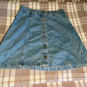 Button Down Jean Skirt